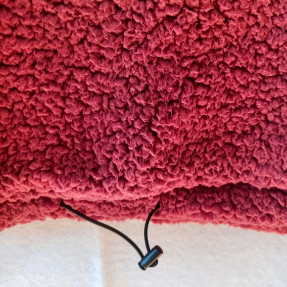 Love Tree Women's Size Large 1/4 Zip Sherpa Pullover Red Draw Cords NEW - Picture 4 of 9